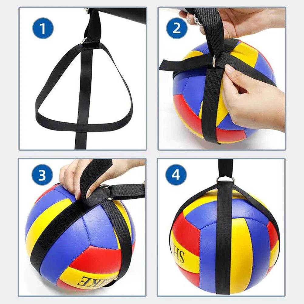 Volleyball Spike Trainer Volleyball Training Strap Adjustable Volleyball Ball Holder Nylon Webbing for Volleyball Training