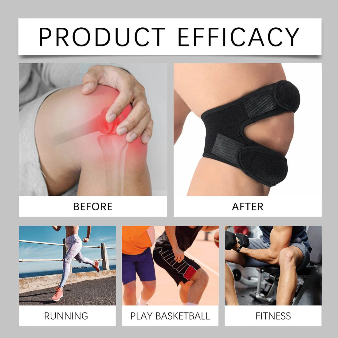 Knee Joint Pain Prevention Brace Pain Relief Patellar Tendon Support Suitable for Volleyball Football Dance  Sports Accessories