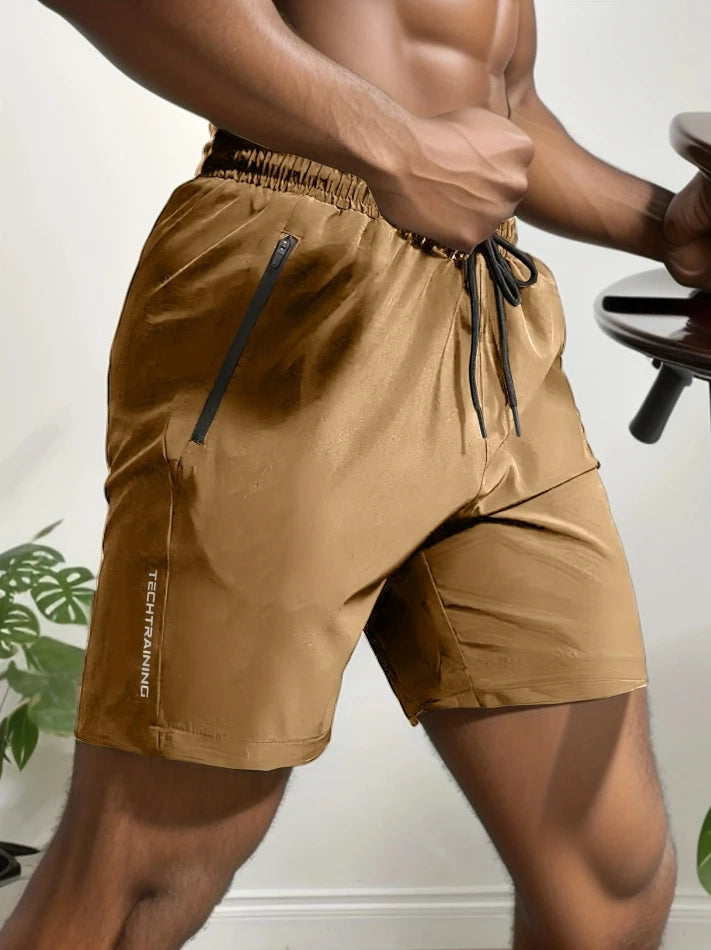 Men's Bottoms for Summer Gym Workout Running Cycling,Quick Drying Breathable Drawstring Waist Sports Shorts 2-0428