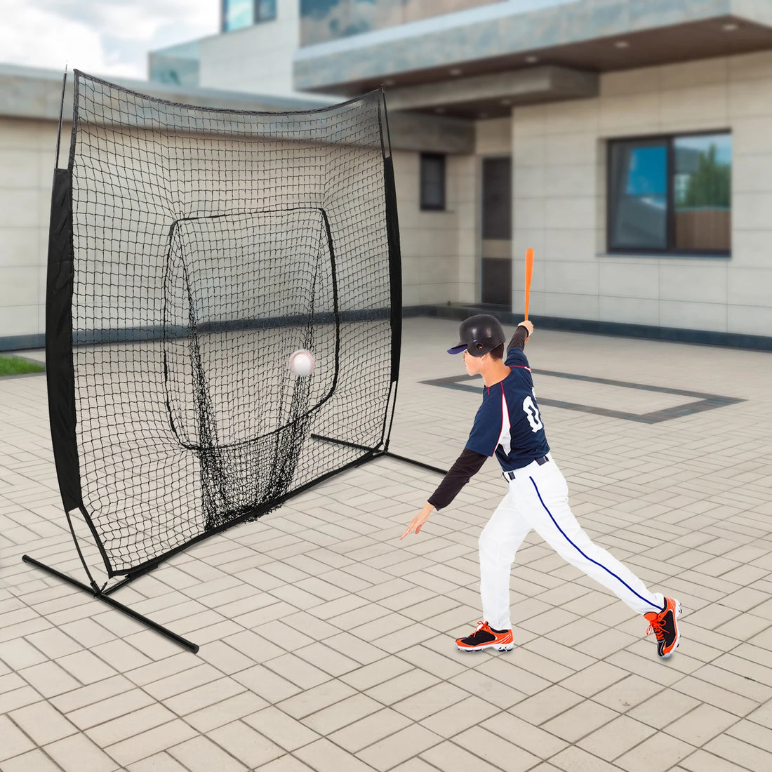 Pro Baseball Softball Hitting Pitching Net Black Backstop Baseball Practice Net