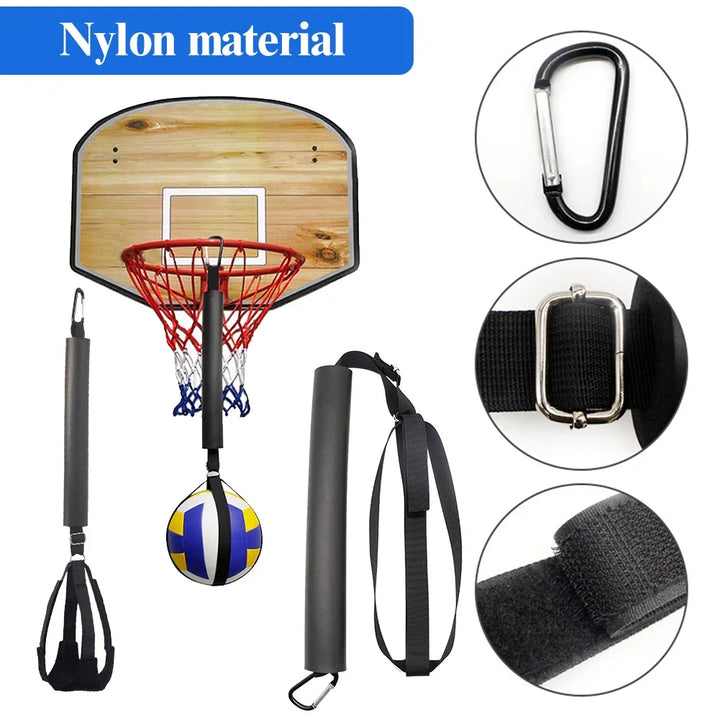Volleyball Spike Trainer Volleyball Training Strap Adjustable Volleyball Ball Holder Nylon Webbing for Volleyball Training