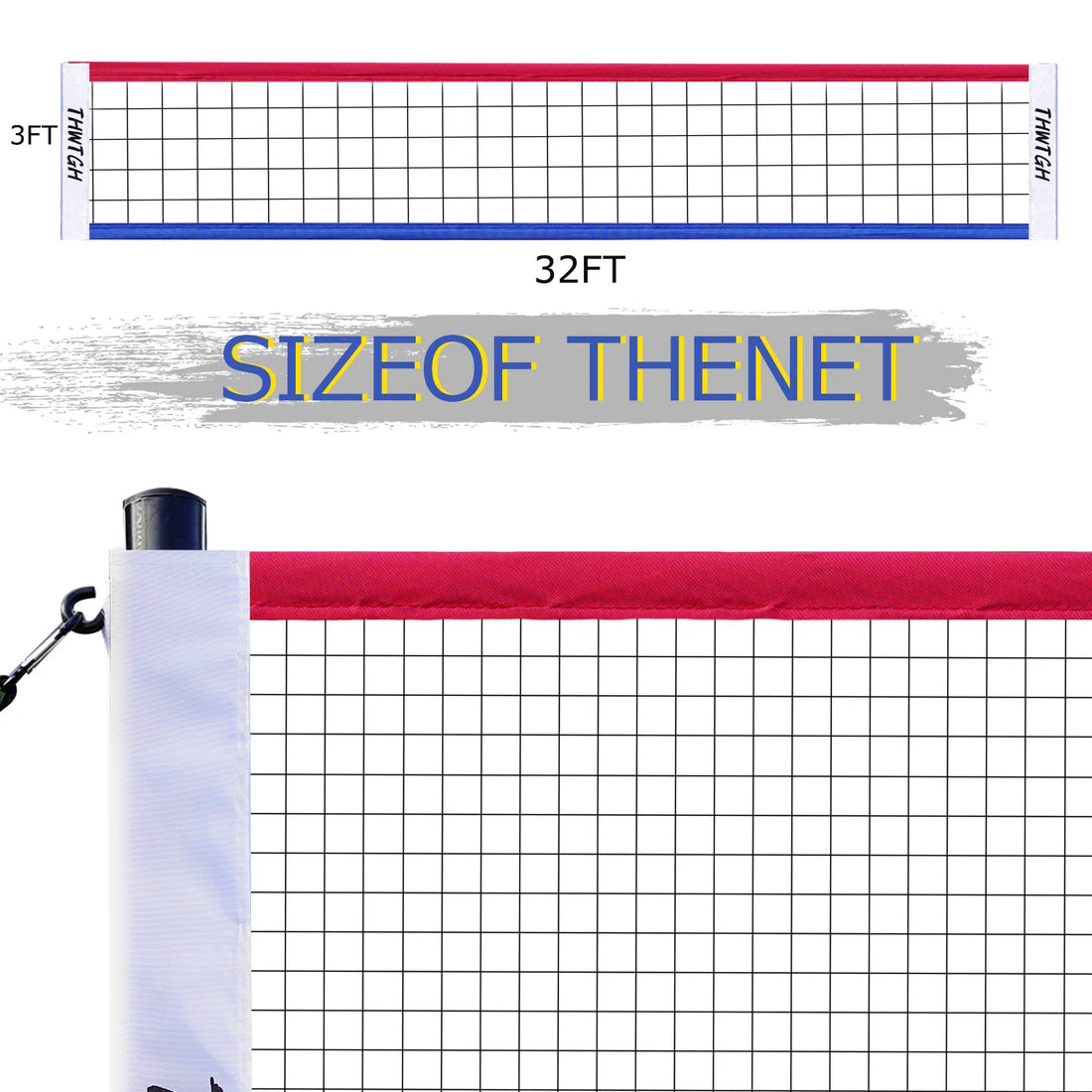 Portable Outdoor Volleyball Net Set with Adjustable Height Aluminum Poles Design Suitable for Home Backyard