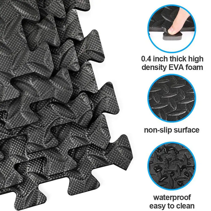 16-Piece EVA Foam Interlocking Gym Mat – 30cm Tiles