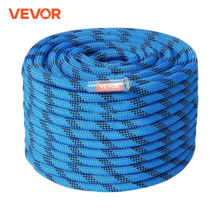 VEVOR 12.7mm Static Climbing Rope 125/150/200ft Outdoor Rock Climbing Rope 30KN Breaking Tension Fiber Rope w/ Steel Snap Hooks