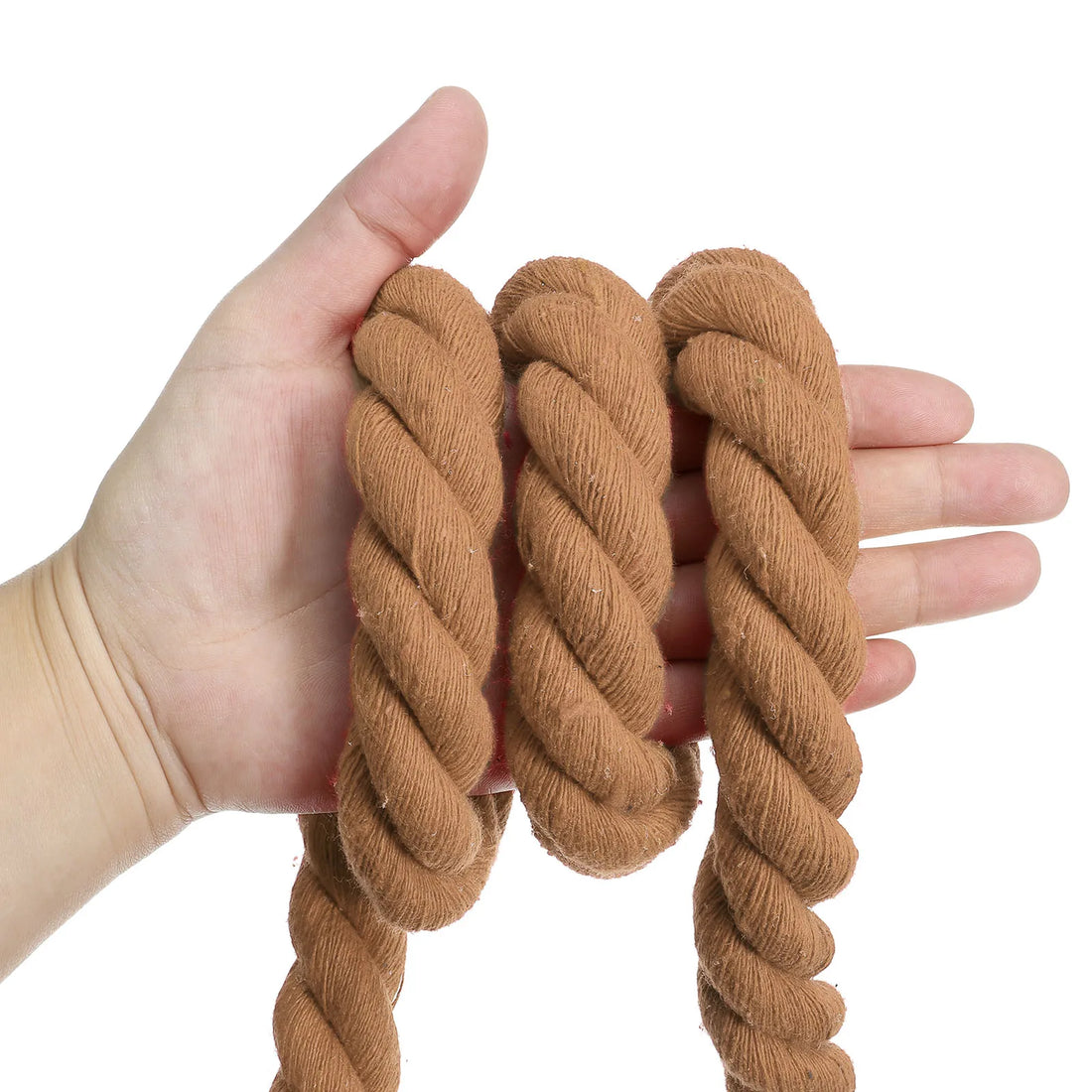 20 Feet Tug of War Rope for Adults Teen, 3-Strand Natural Twisted Cotton Rope with Flag for Yard Game Team Building Activities