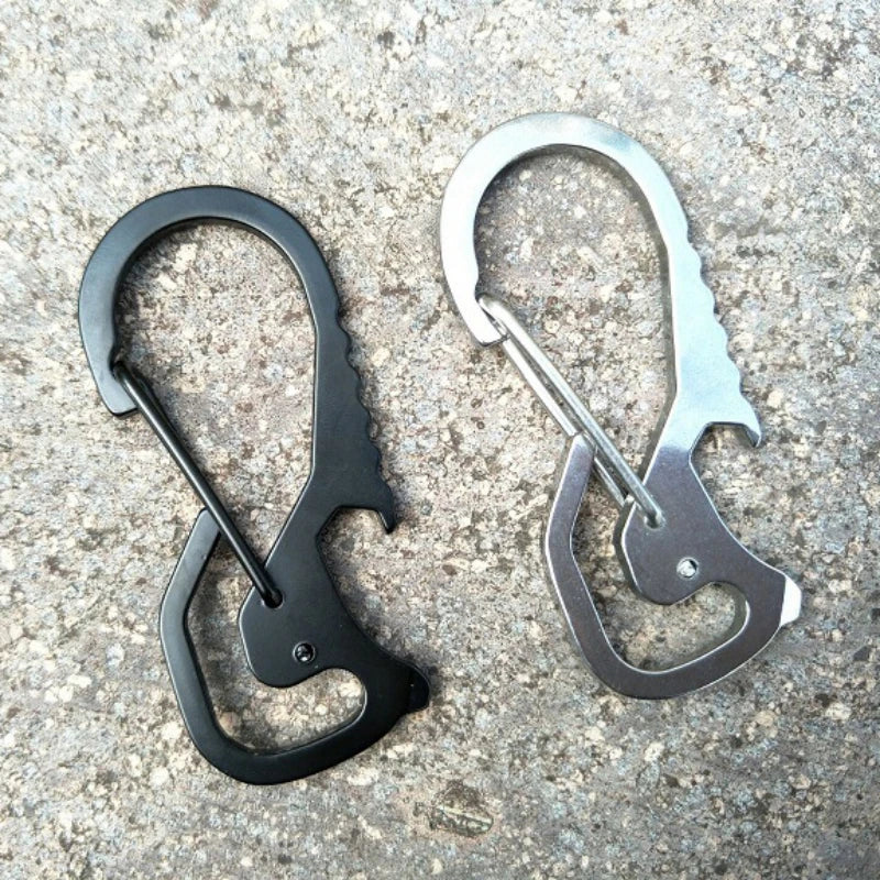 4pcs Outdoor Tools Multifunctional Screwdriver Carabiner Cap Lifter Hex Driver Bottle Opener Keychain Ring Climbing Accessories