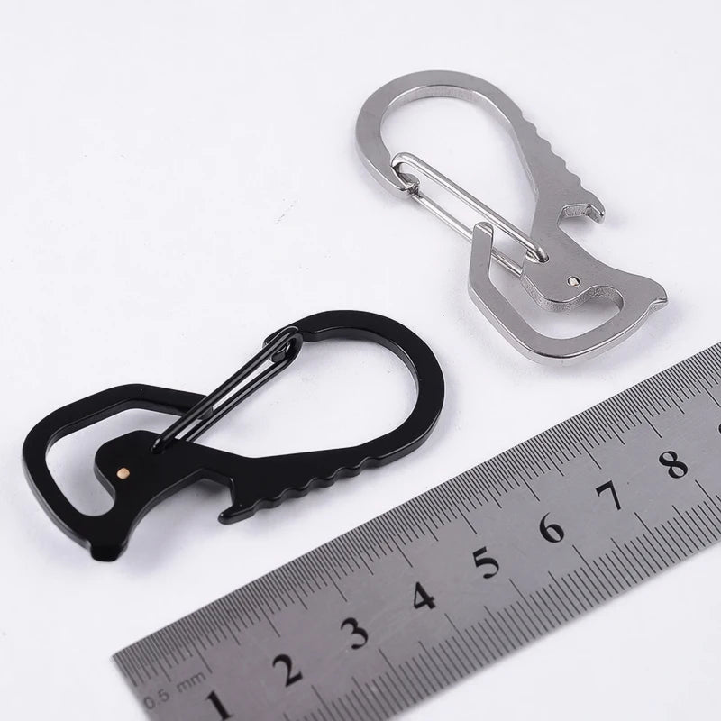 4pcs Outdoor Tools Multifunctional Screwdriver Carabiner Cap Lifter Hex Driver Bottle Opener Keychain Ring Climbing Accessories