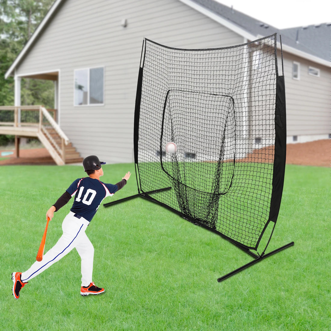 Pro Baseball Softball Hitting Pitching Net Black Backstop Baseball Practice Net