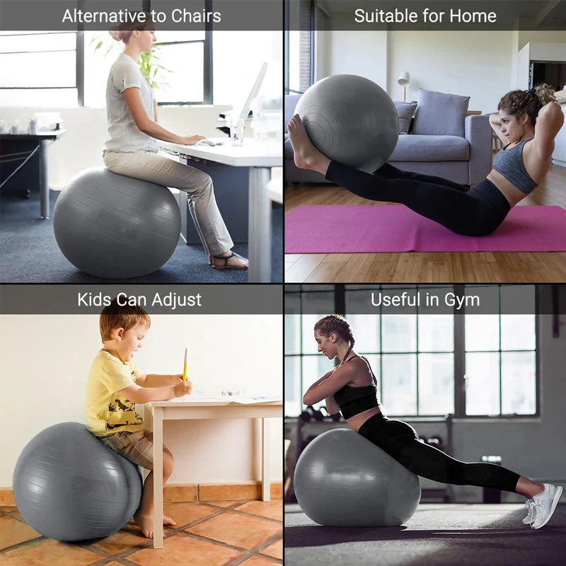 65/75/85cm Balance Ball – Yoga & Pilates Fitness Ball for Home, Pregnancy, and Rehabilitation