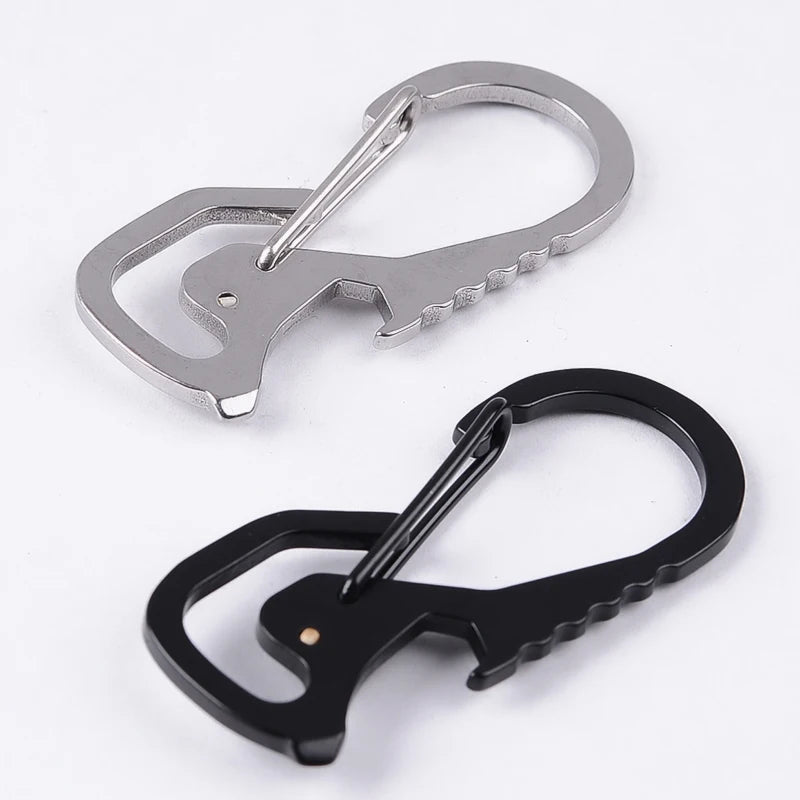 4pcs Outdoor Tools Multifunctional Screwdriver Carabiner Cap Lifter Hex Driver Bottle Opener Keychain Ring Climbing Accessories
