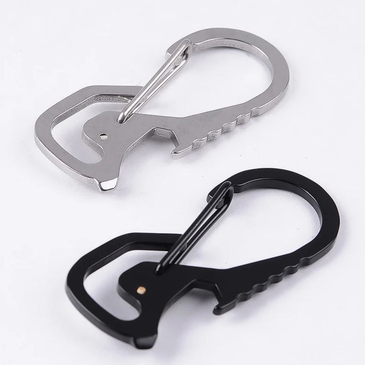 4pcs Outdoor Tools Multifunctional Screwdriver Carabiner Cap Lifter Hex Driver Bottle Opener Keychain Ring Climbing Accessories