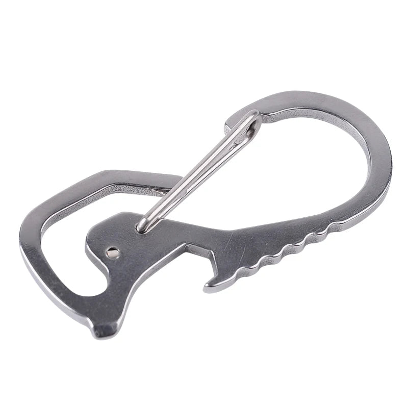 4pcs Outdoor Tools Multifunctional Screwdriver Carabiner Cap Lifter Hex Driver Bottle Opener Keychain Ring Climbing Accessories