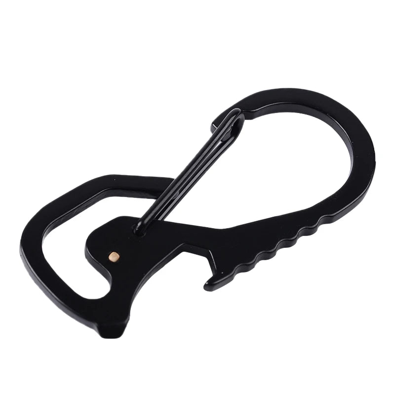 4pcs Outdoor Tools Multifunctional Screwdriver Carabiner Cap Lifter Hex Driver Bottle Opener Keychain Ring Climbing Accessories
