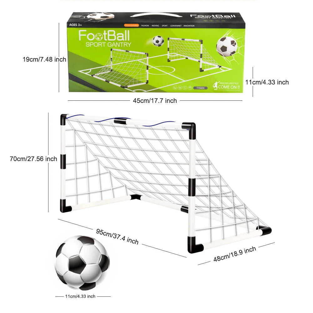 Football Goal Post Frame Set Sports Toy Folding Soccer Goal Net Inflatable Football for Outdoor Team Sports Soccer Accessories