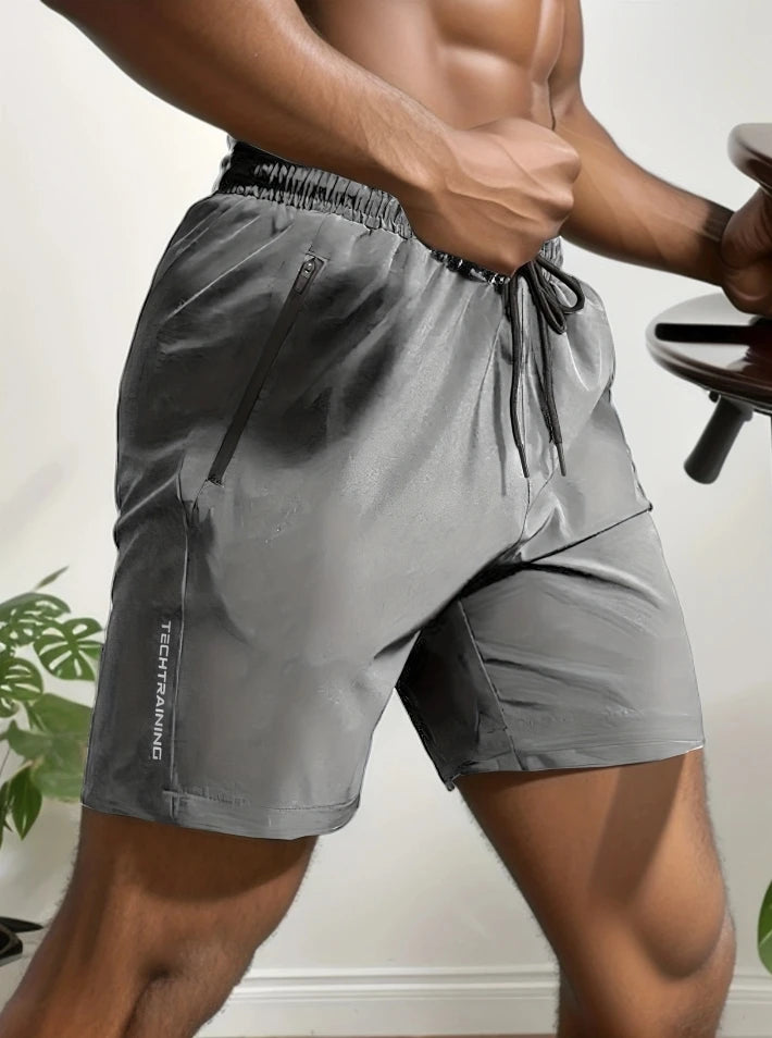 Men's Bottoms for Summer Gym Workout Running Cycling,Quick Drying Breathable Drawstring Waist Sports Shorts 2-0428